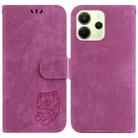 For Redmi Note 14 4G 164.84mm Little Tiger Embossed Leather Phone Case(Rose Red) - 1