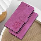 For Redmi Note 14 4G 164.84mm Little Tiger Embossed Leather Phone Case(Rose Red) - 2