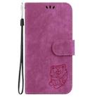 For Redmi Note 14 4G 164.84mm Little Tiger Embossed Leather Phone Case(Rose Red) - 3