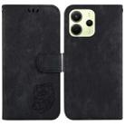 For Redmi Note 14 4G 164.84mm Little Tiger Embossed Leather Phone Case(Black) - 1