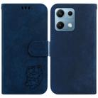 For Redmi Note 14S 4G Little Tiger Embossed Leather Phone Case(Dark Blue) - 1