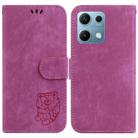 For Redmi Note 14S 4G Little Tiger Embossed Leather Phone Case(Rose Red) - 1