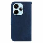 For Xiaomi Poco M6 4G Little Tiger Embossed Leather Phone Case(Dark Blue) - 3