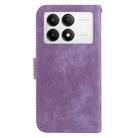 For Xiaomi Poco F6 Pro Little Tiger Embossed Leather Phone Case(Purple) - 3