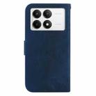 For Xiaomi Poco F6 Pro Little Tiger Embossed Leather Phone Case(Dark Blue) - 3