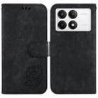 For Xiaomi Poco F6 Pro Little Tiger Embossed Leather Phone Case(Black) - 1