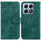 For Xiaomi 14T Pro Little Tiger Embossed Leather Phone Case(Green) - 1