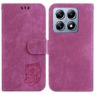 For Xiaomi 14T Pro Little Tiger Embossed Leather Phone Case(Rose Red) - 1