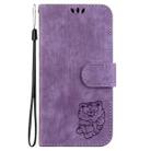 For Xiaomi 15 Little Tiger Embossed Leather Phone Case(Purple) - 3