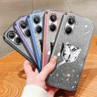 For Realme 10 Global Plated Gradient Glitter Butterfly Holder TPU Phone Case(Silver) - 2