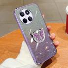 For Realme 11 4G Plated Gradient Glitter Butterfly Holder TPU Phone Case(Purple) - 1