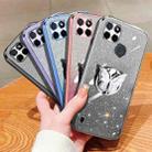 For Realme C21Y Plated Gradient Glitter Butterfly Holder TPU Phone Case(Silver) - 2