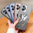 For Realme C31 Plated Gradient Glitter Butterfly Holder TPU Phone Case(Silver) - 2