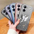 For Realme C33 Plated Gradient Glitter Butterfly Holder TPU Phone Case(Silver) - 2
