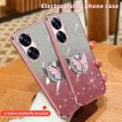 For Realme C55 Plated Gradient Glitter Butterfly Holder TPU Phone Case(Black) - 3