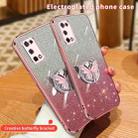 For Realme V5 5G Plated Gradient Glitter Butterfly Holder TPU Phone Case(Black) - 3