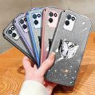 For Realme V11 5G Plated Gradient Glitter Butterfly Holder TPU Phone Case(Black) - 2