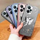 For Realme V25 Plated Gradient Glitter Butterfly Holder TPU Phone Case(Silver) - 2