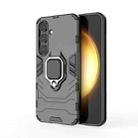 For Samsung Galaxy S25 5G PC + TPU Shockproof Protective Phone Case with Magnetic Ring Holder(Black) - 1