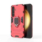 For Samsung Galaxy S25 5G PC + TPU Shockproof Protective Phone Case with Magnetic Ring Holder(Red) - 1
