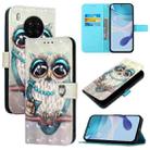 For Honor 50 Lite / Huawei Nova 8i 3D Painting Horizontal Flip Leather Phone Case(Grey Owl) - 1