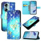 For Honor 60 3D Painting Horizontal Flip Leather Phone Case(Golden Butterfly) - 1