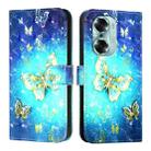 For Honor 60 3D Painting Horizontal Flip Leather Phone Case(Golden Butterfly) - 2