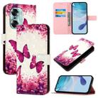 For Honor 60 3D Painting Horizontal Flip Leather Phone Case(Rose Butterfly) - 1