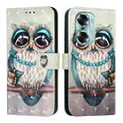 For Honor 60 3D Painting Horizontal Flip Leather Phone Case(Grey Owl) - 2