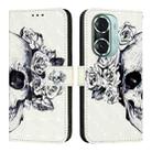 For Honor 60 Pro 3D Painting Horizontal Flip Leather Phone Case(Skull) - 2