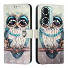 For Honor 60 Pro 3D Painting Horizontal Flip Leather Phone Case(Grey Owl) - 2