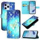 For Honor 60 SE 3D Painting Horizontal Flip Leather Phone Case(Golden Butterfly) - 1