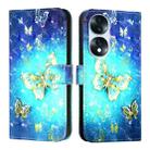 For Honor 70 3D Painting Horizontal Flip Leather Phone Case(Golden Butterfly) - 2