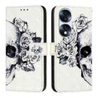For Honor 70 Pro 3D Painting Horizontal Flip Leather Phone Case(Skull) - 2