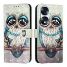 For Honor 70 Pro 3D Painting Horizontal Flip Leather Phone Case(Grey Owl) - 2