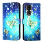 For Honor 80 3D Painting Horizontal Flip Leather Phone Case(Golden Butterfly) - 2