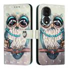 For Honor 80 3D Painting Horizontal Flip Leather Phone Case(Grey Owl) - 2