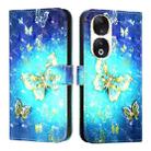 For Honor 90 3D Painting Horizontal Flip Leather Phone Case(Golden Butterfly) - 2