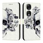 For Honor 90 3D Painting Horizontal Flip Leather Phone Case(Skull) - 2