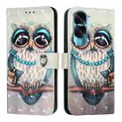 For Honor 90 Lite / X50i 3D Painting Horizontal Flip Leather Phone Case(Grey Owl) - 2