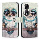 For Honor 90 Pro 3D Painting Horizontal Flip Leather Phone Case(Grey Owl) - 2