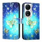 For Honor 90 Smart / X7b 4G / 5G Global 3D Painting Horizontal Flip Leather Phone Case(Golden Butterfly) - 2