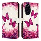 For Honor 200 3D Painting Horizontal Flip Leather Phone Case(Rose Butterfly) - 2