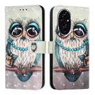 For Honor 200 3D Painting Horizontal Flip Leather Phone Case(Grey Owl) - 2