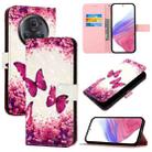 For Honor Magic5 Pro 3D Painting Horizontal Flip Leather Phone Case(Rose Butterfly) - 1