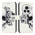 For Honor Magic6 Pro Global 3D Painting Horizontal Flip Leather Phone Case(Skull) - 2