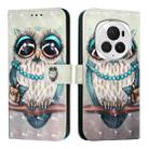 For Honor Magic6 Pro Global 3D Painting Horizontal Flip Leather Phone Case(Grey Owl) - 2