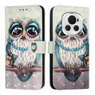 For Honor Magic6 Global 3D Painting Horizontal Flip Leather Phone Case(Grey Owl) - 2