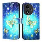 For Honor Play 50 3D Painting Horizontal Flip Leather Phone Case(Golden Butterfly) - 2