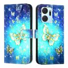 For Honor X7a / Play7T 3D Painting Horizontal Flip Leather Phone Case(Golden Butterfly) - 2